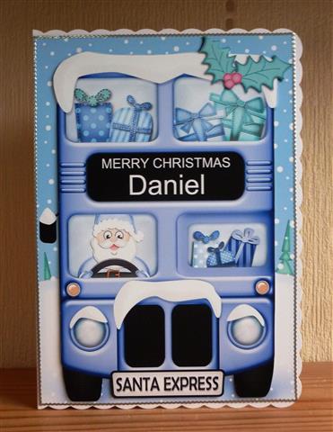 Xmas Santa Express Daniel A5 3D Decoupage by Lynn Butters