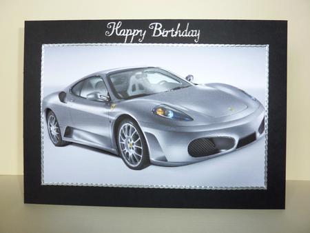 Silver Ferrari 360 Spider Decoupage by Lynn Butters