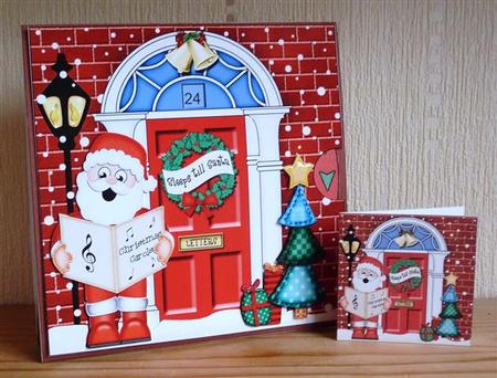 3D Singing Santa Christmas Door Countdown Animated Card by Lynn Butters