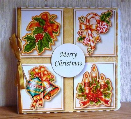 Vintage Christmas Golden Square by Lynn Butters