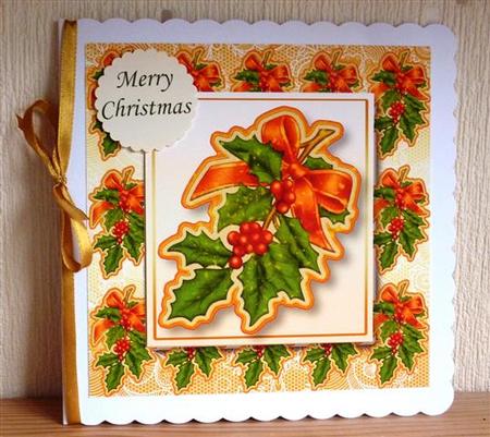 Vintage Christmas Holly & Bow by Lynn Butters