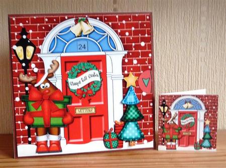 3D Rudolph's Present Christmas Door Countdown Animated Card by Lynn Butters