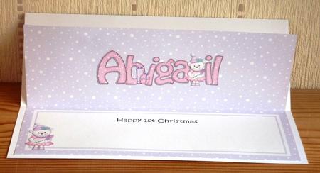First Christmas Abigail Teddy Tess Matching Large Dl Insert by Lynn Butters