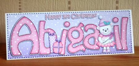 First Christmas Abigail Teddy Tess Large Dl & 3D Decoupage by Lynn Butters