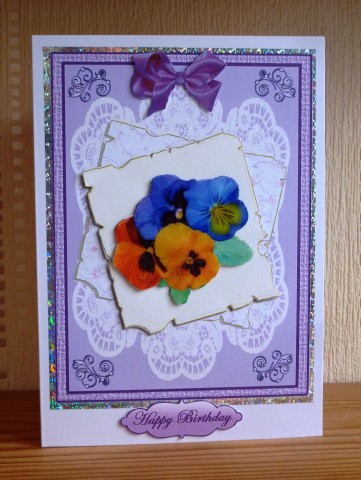 Pansies on Paper and Lace by Lynn Butters