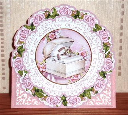 Pink Ring Box Wedding Day 3D Picture Doily C & E Kit by Lynn Butters