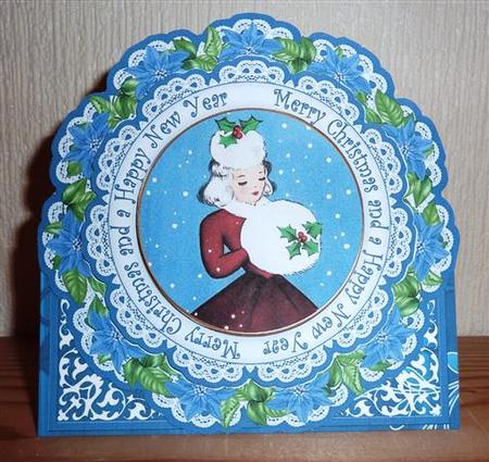 Winter Lady Merry Christmas 3D Picture Doily C & E Kit by Lynn Butters