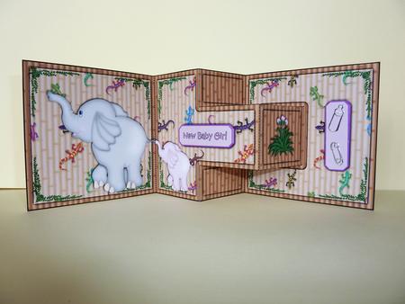 Baby Girl Elephant T-step Tri Fold by Lynn Butters