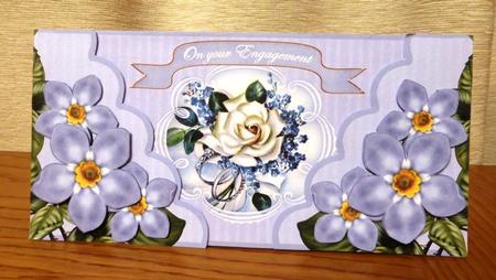 Blue Fmek Roses Your Engagement Fancy Picture 3D Card Kit by Lynn Butters