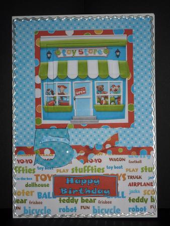 Toy Shop Pyramid Card Front 3rd 4th 5th by Lynn Butters