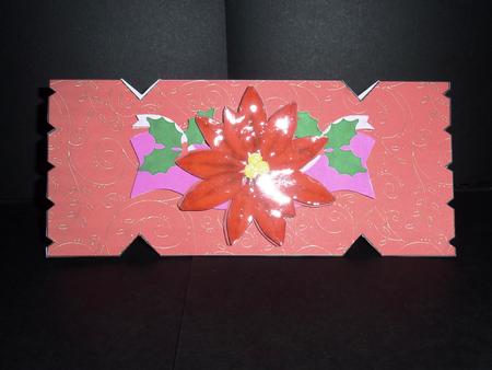 Beautiful Red Christmas Cracker Shaped Card by Lynn Butters