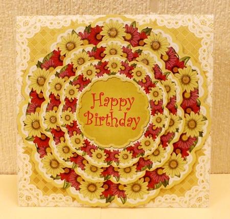 Lemon Daisy Happy Birthday 3D Doily Card Mini Kit by Lynn Butters