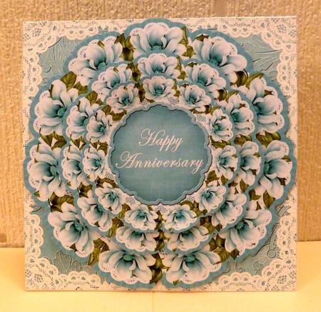 Teal Magnolia Happy Anniversary 3D Doily Card Mini Kit by Lynn Butters