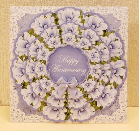 Blue Magnolia Happy Anniversary 3D Doily Card Mini Kit by Lynn Butters