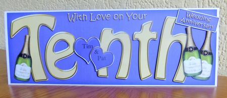10th Anniversary Large Dl Quick Card N 3D Decoupage by Lynn Butters
