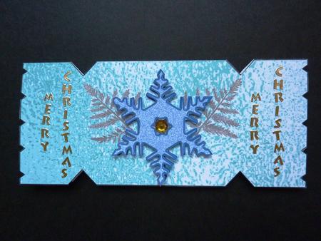 Stunning Shimmering Blue Snowflake Cracker Card by Lynn Butters