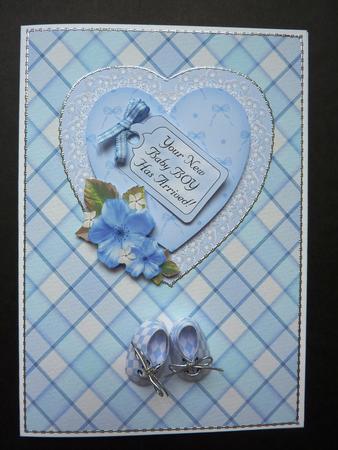 Baby Boy Topper - Tiny Baby Shoes with Heart Base by Lynn Butters