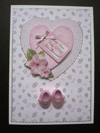 Baby Girl Topper with Tiny Baby Shoes and Heart Base by Lynn Butters