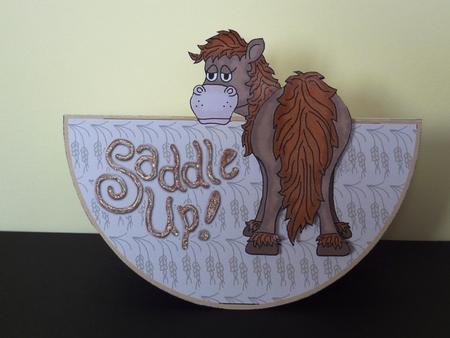 Saddle Up Wobble Over the Top Pop-up Card by Lynn Butters