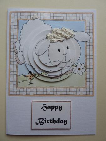 Little Lamb Quick Card with Circle Pyramage Topper by Lynn Butters