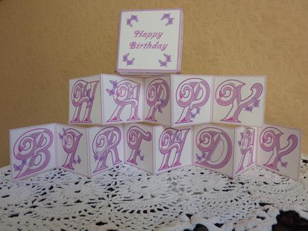 Pink Birthday Concertina Card by Lynn Butters