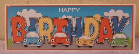 Kiddie Cars Birthday Large Dl by Lynn Butters