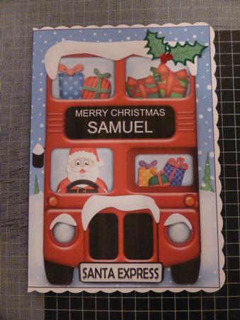 Xmas Santa Express Samuel A5 3D Decoupage by Lynn Butters