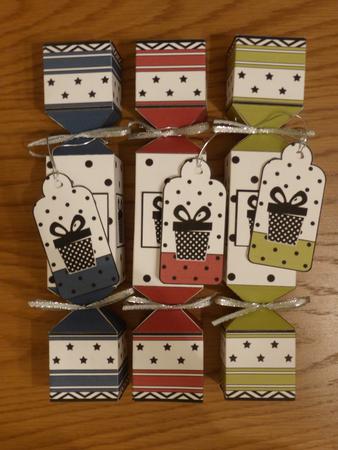 3D Black & Bright Presents Christmas Cracker Boxes by Lynn Butters