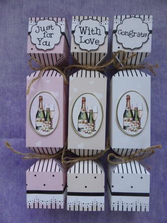3D Champagne & Flowers Romance Cracker Gift Favour Boxes by Lynn Butters