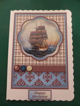 Sailing Ship Petal Pyramid Card by Lynn Butters