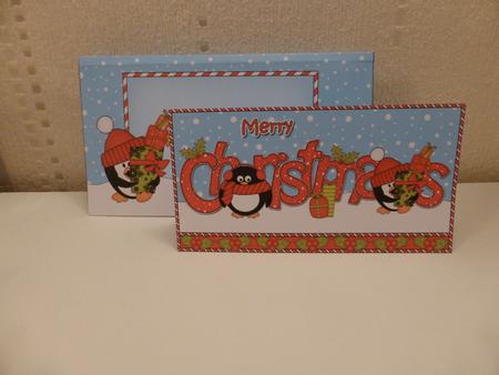 Xmas Pip Penguin Money or Gift Wallet Card Kit by Lynn Butters