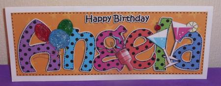 Large Dl Birthday Angela Celebrations 3D Decoupage by Lynn Butters