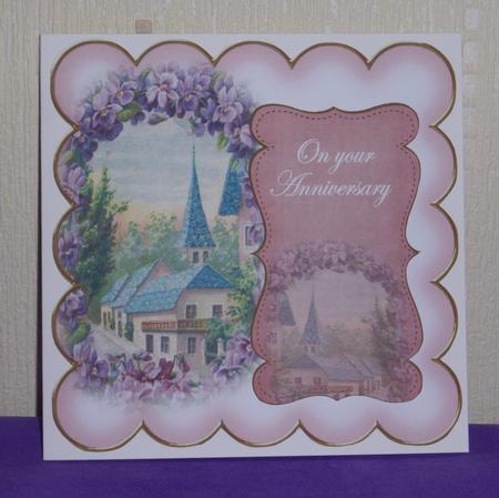 Pink Lavender View Your Anniversary 8in Scallop Topper by Lynn Butters