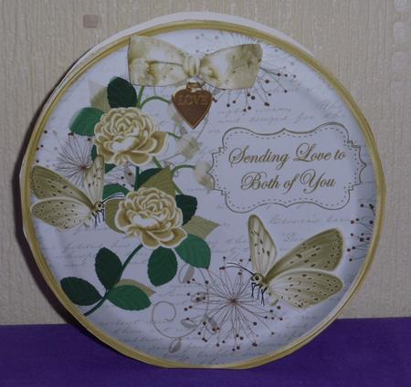 Cream Rose Both of You Pretty Circle Easel Card Mini Kit by Lynn Butters