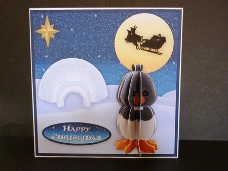 3D Christmas Penguin and Card Front by Lynn Butters