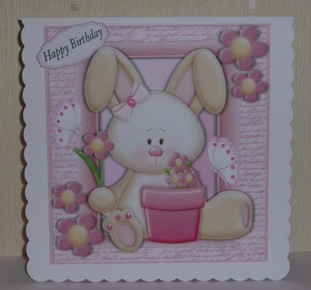 Gorgeous Bunny with Pink Flowers 8x8 Mini Kit by Lynn Butters