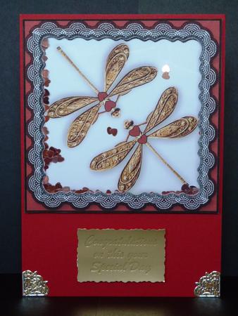 Dragonfly & Hearts Love Shaker Card or Frame Card by Lynn Butters