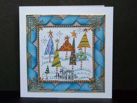 Happy Holidays Trees 5inch 3D Paper Weaving Sheet by Lynn Butters