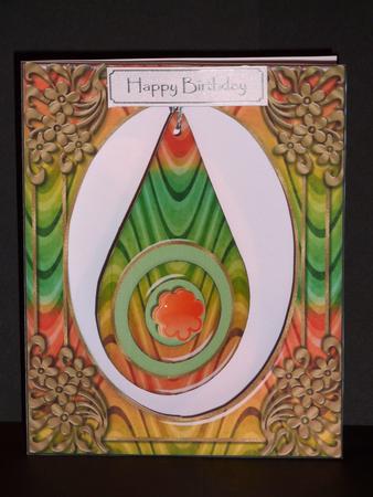 Hanging Tear Drop Card - Abstract Floral by Lynn Butters