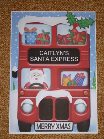 Xmas Santa Express Caitlyn A5 Quick Card N 3D Decoupage by Lynn Butters