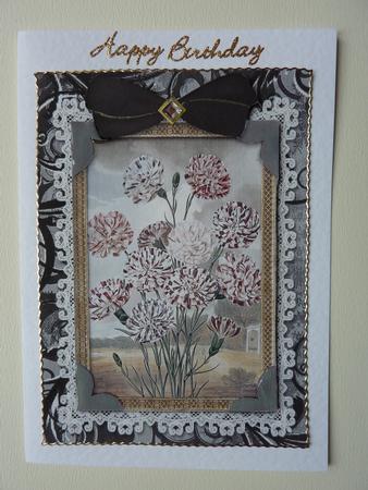 Black Carnations A4 Lace Picture Sheet by Lynn Butters