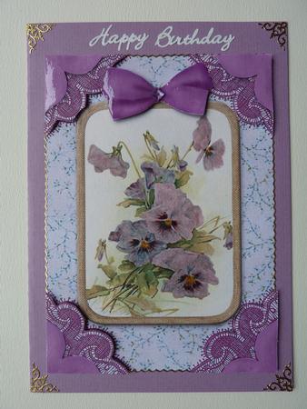 Purple Pansey A4 Lace Picture Sheet by Lynn Butters