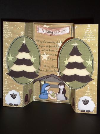 A King is Born Double Fold Back Card by Lynn Butters