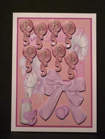 It's a Baby Girl Card Front by Lynn Butters