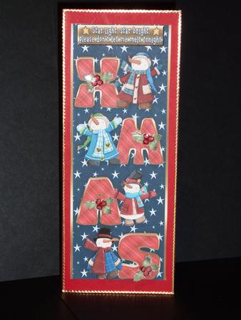 Snowmen's Xmas Large Dl Card Front and Step by Step by Lynn Butters