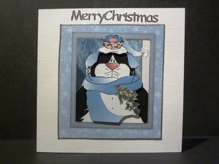 Fat Cat Christmas - 3D Flippin Image Card by Lynn Butters