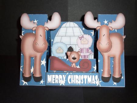 Christmas Winter Decoupage Stepper card Kit by Lynn Butters