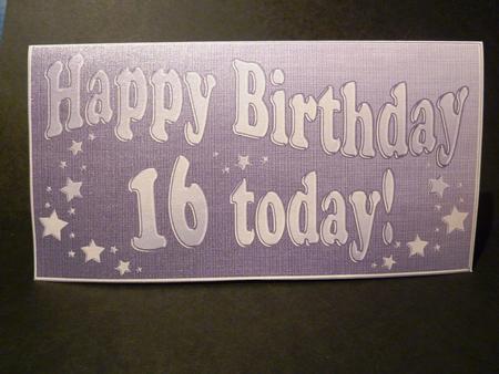 16th Birthday Metallic Age Money or Gift Wallet and Card by Lynn Butters