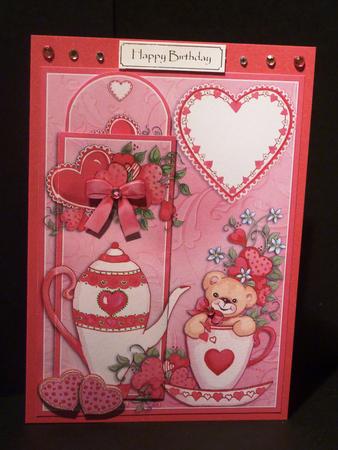 Teddy Bear Tea Cup - Bookmark Pocket Card by Lynn Butters