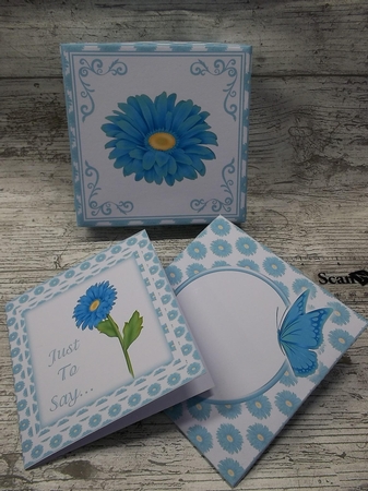 Teal Gerbera Daisy Notelet Set by Crafty Lynn